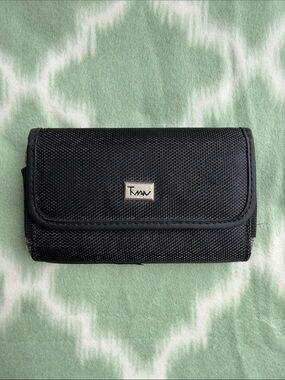 NEW TMAN black horizontal nylon canvas phone pouch